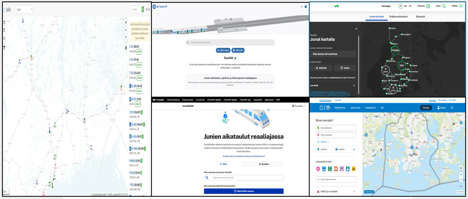 Junaliikenne Nyt - Digitaaliset työkalut